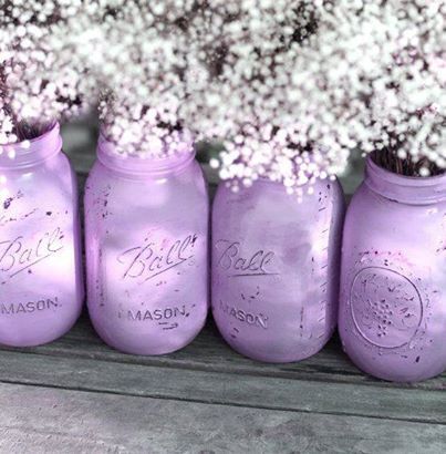 purple mason jars