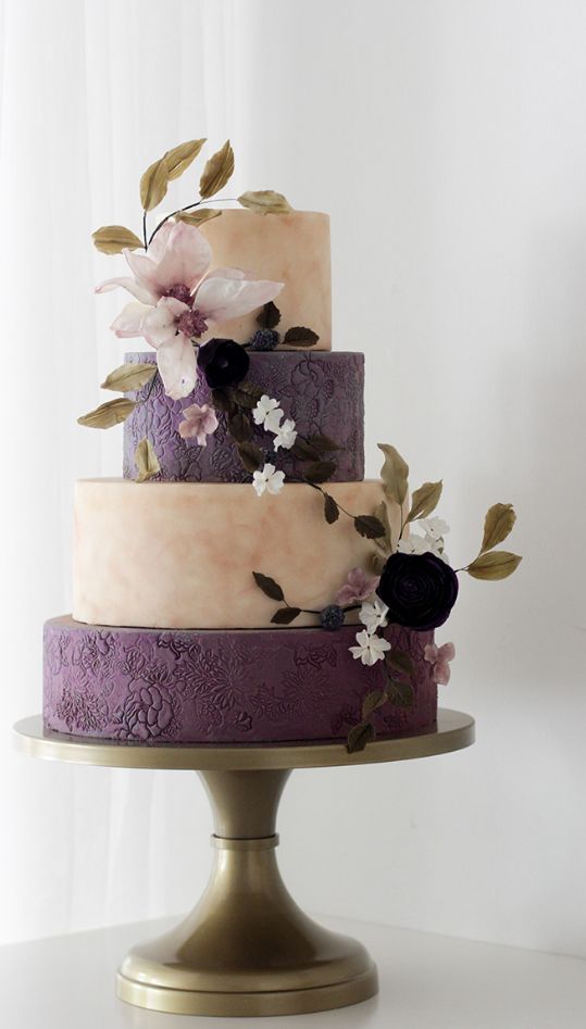 mauve wedding cake